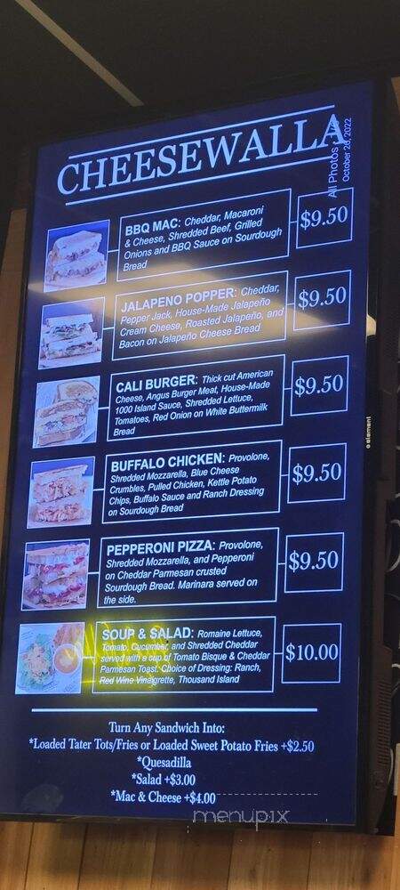 Cheesewalla - Redlands, CA menu_pic