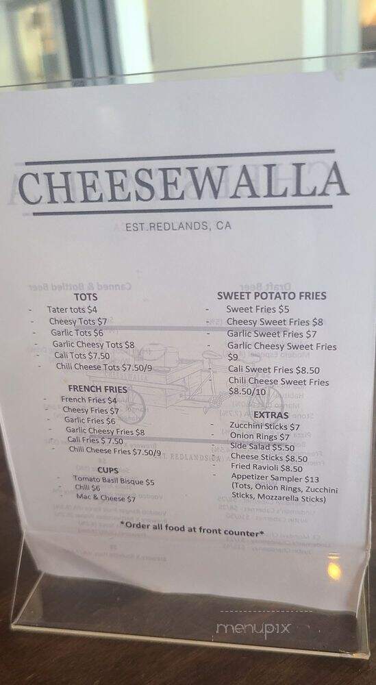 Cheesewalla - Redlands, CA menu_pic