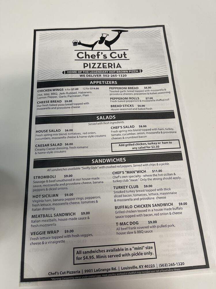 Chef's Cut Pizzeria - Louisville, KY menu_pic