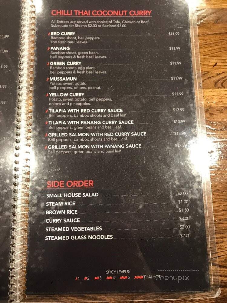 Chili Thai - Frisco, TX menu_pic