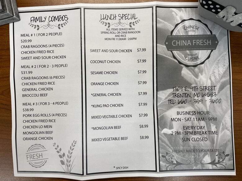 China Fresh - Trenton, MO menu_pic