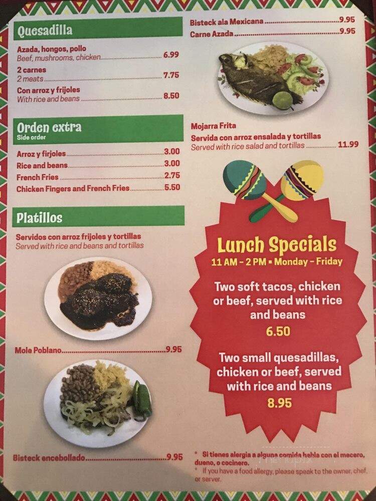 China Poblana - Wilson, NC menu_pic