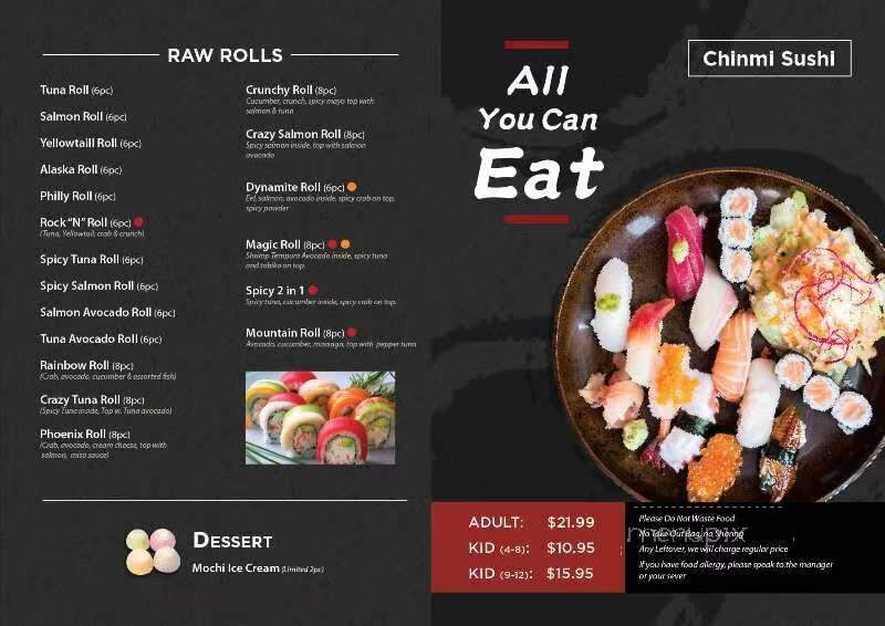 Chinmi Asian Cuisine - Rockford, IL menu_pic