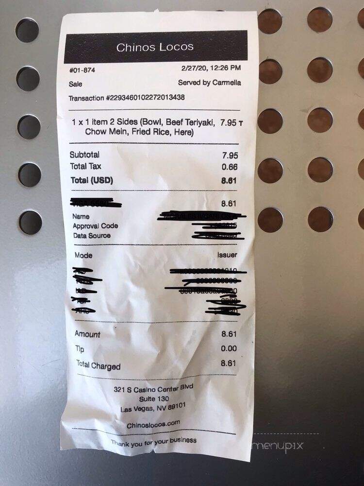 Chinos Locos - Las Vegas, NV menu_pic