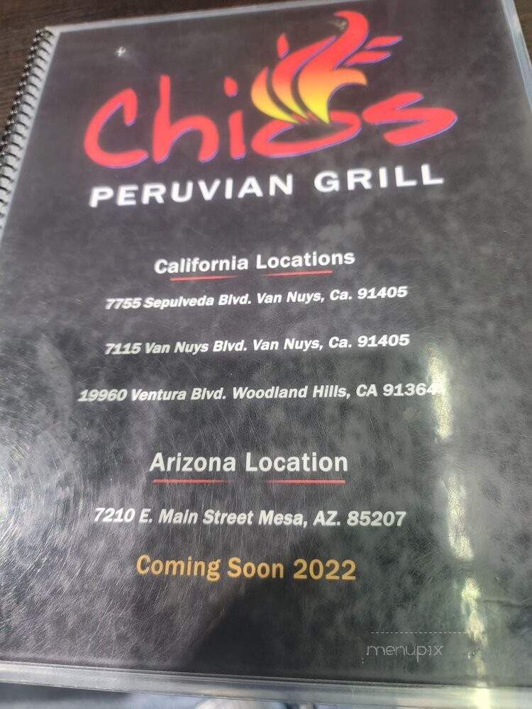 Chios Peruvian Grill - Woodland Hills, CA menu_pic