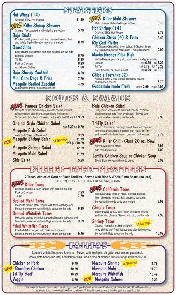 Chuy's Mesquite Broiler - Tucson, AZ menu_pic
