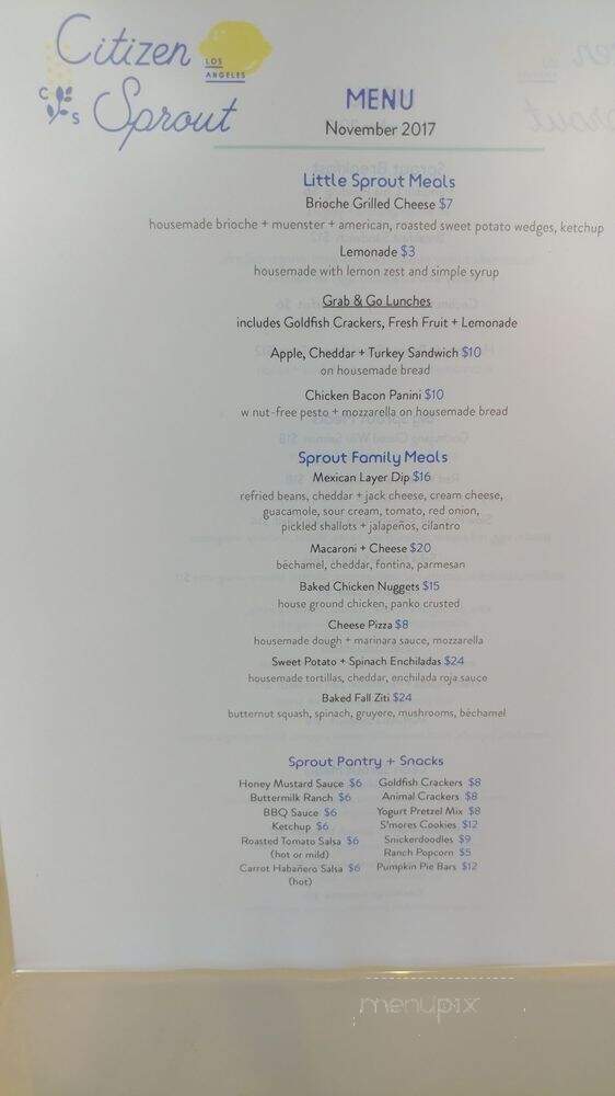 Citizen Sprout - Santa Monica, CA menu_pic