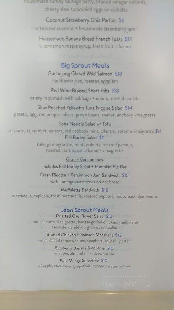 Citizen Sprout - Santa Monica, CA menu_pic