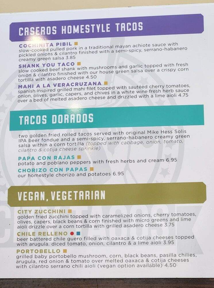 City Tacos - La Mesa, CA menu_pic