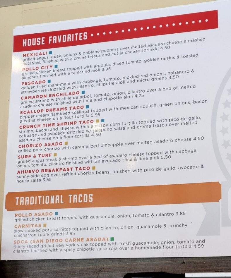 City Tacos - La Mesa, CA menu_pic