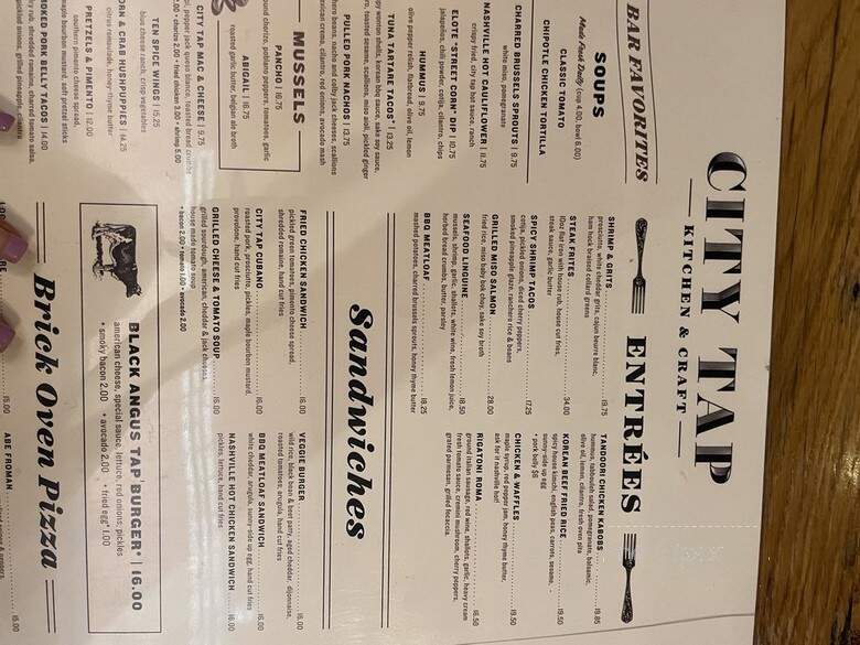 City Tap House Dupont - Washington, DC menu_pic
