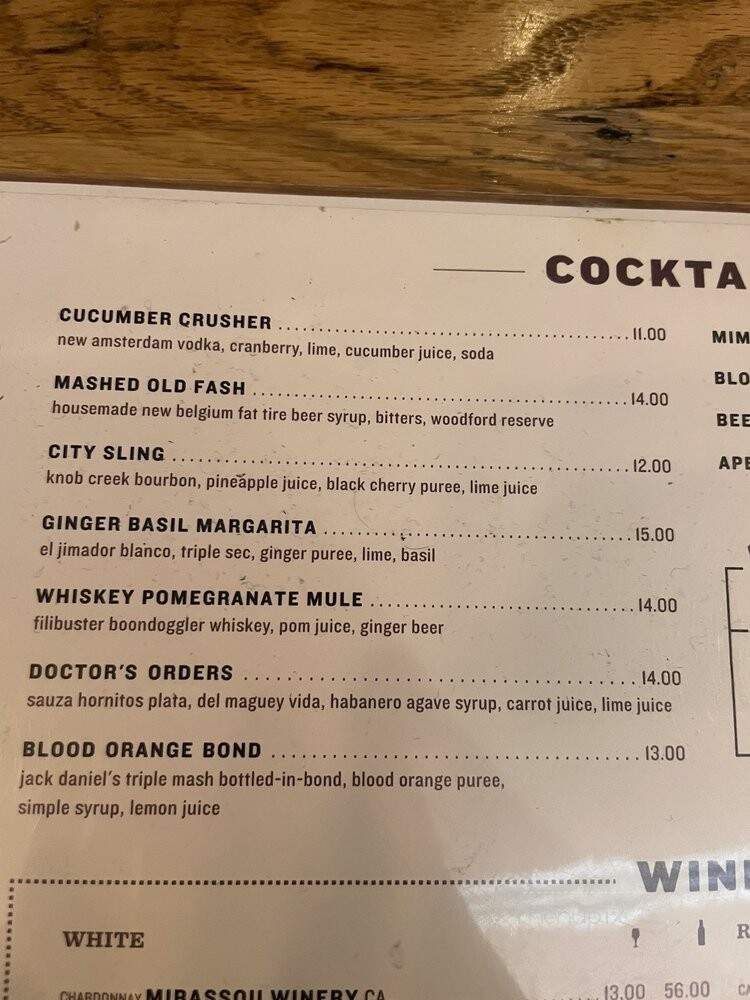 City Tap House Dupont - Washington, DC menu_pic