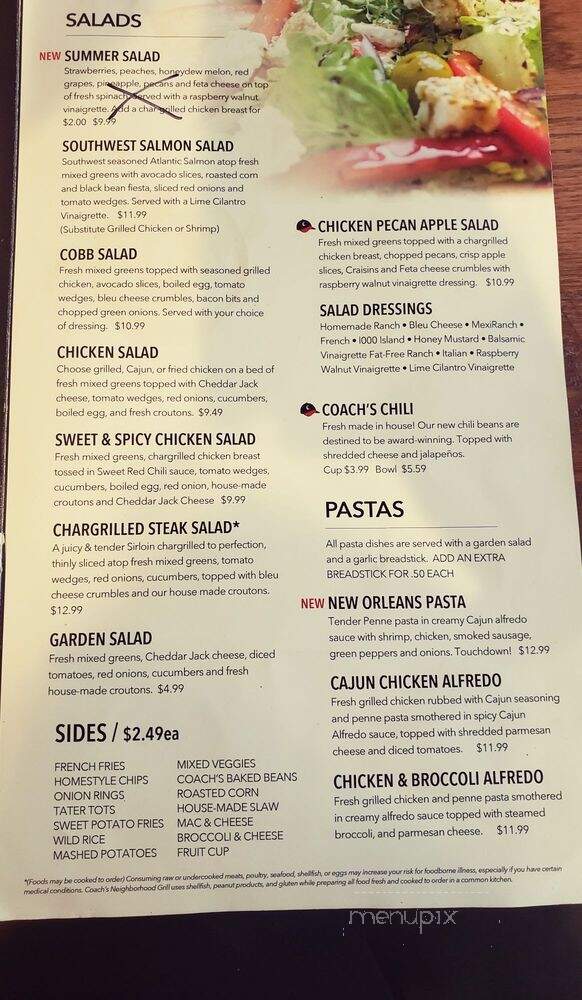 Coach's - Mount Airy, NC menu_pic