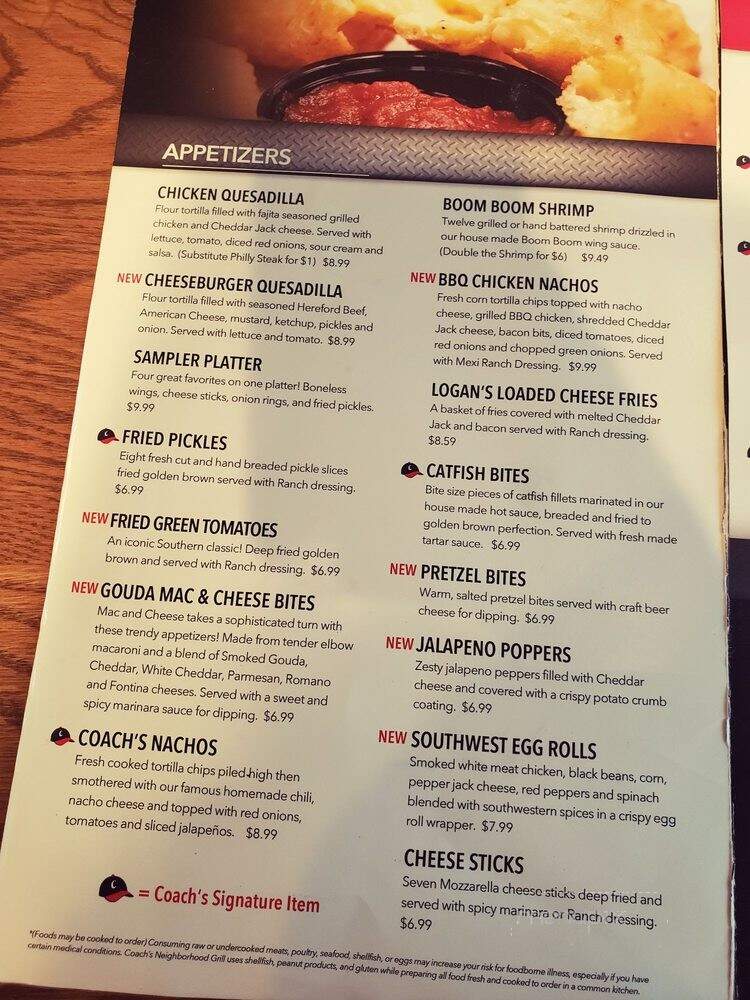 Coach's - Mount Airy, NC menu_pic