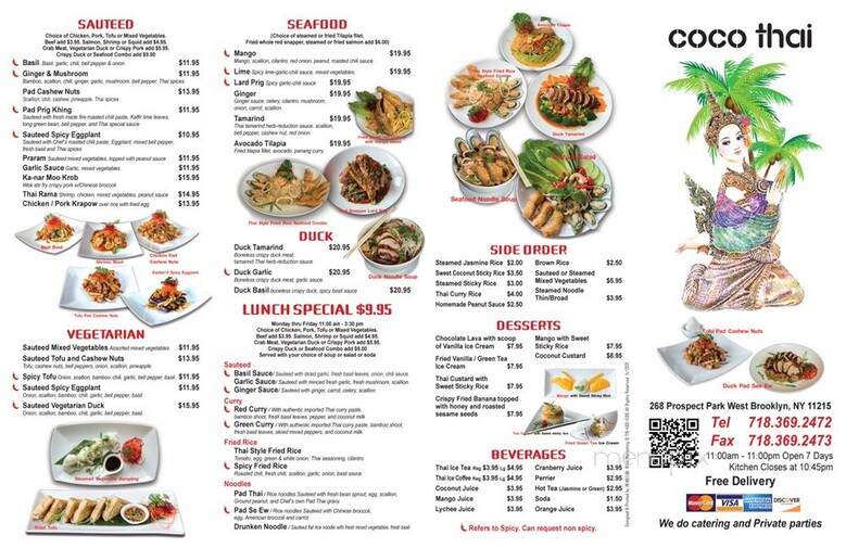 Coco Thai - Brooklyn, NY menu_pic