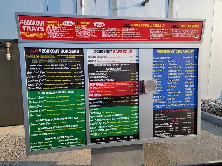 Cook Out - Glen Allen, VA menu_pic
