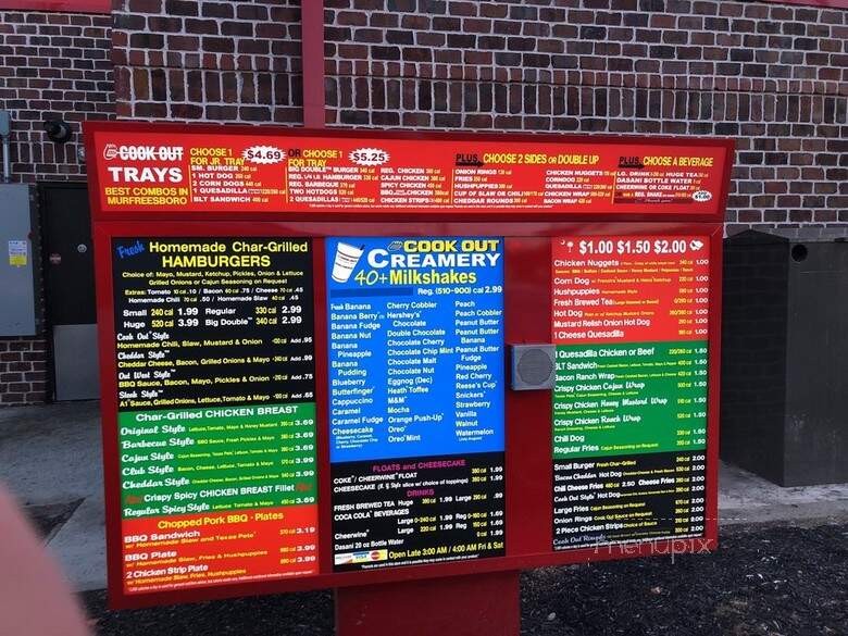 Cook Out - Murfreesboro, TN menu_pic