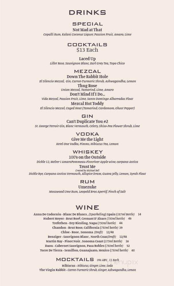 Copper Spoon - Oakland, CA menu_pic