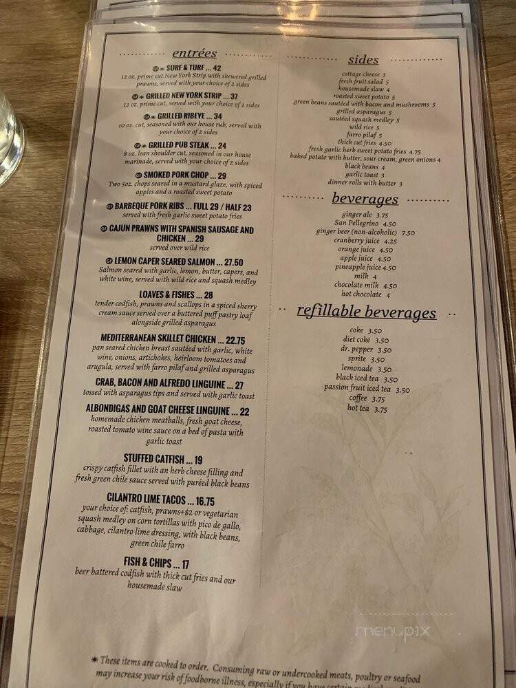 Corner Table - Sedona, AZ menu_pic
