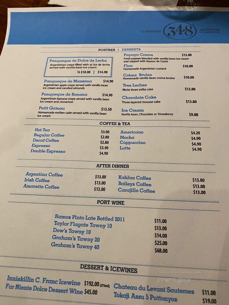 Corrientes 348 Argentinian Steakhouse - Dallas, TX menu_pic
