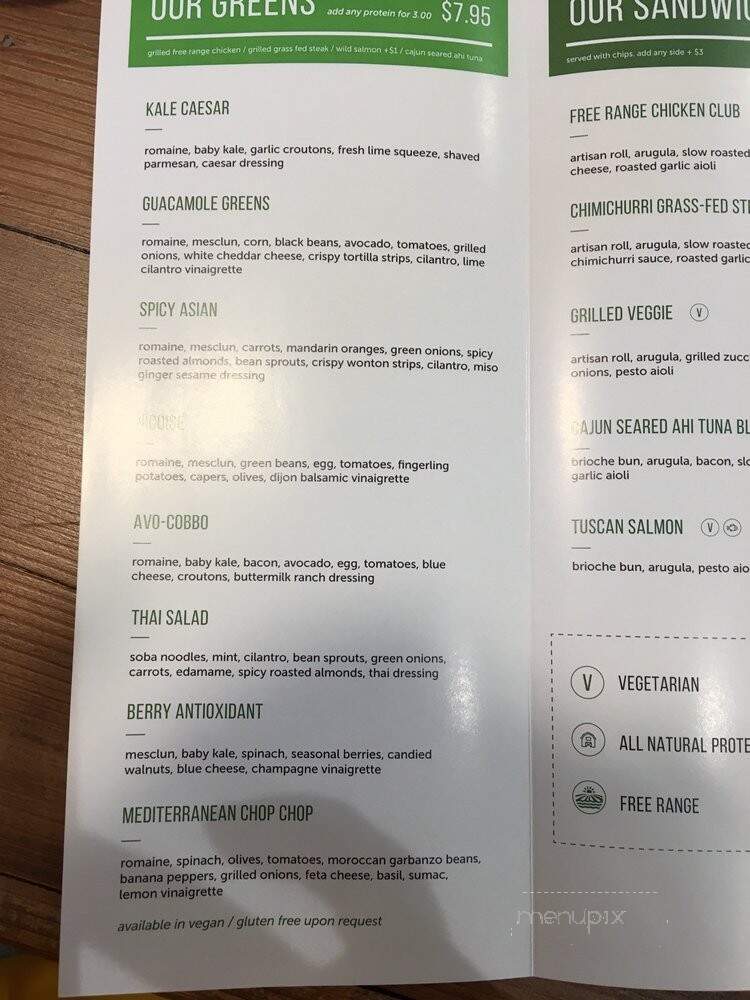 Crafted Greens - El Cajon, CA menu_pic