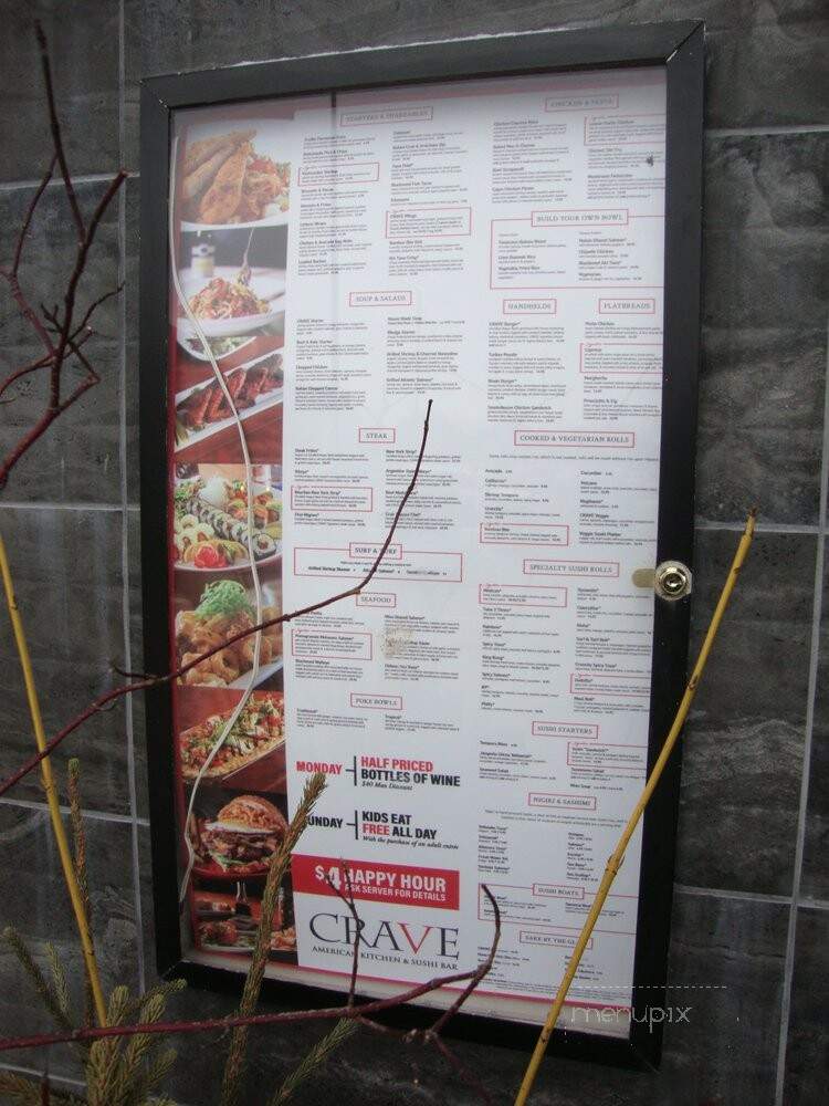 CRAVE American Kitchen & Sushi Bar - Roseville, MN menu_pic