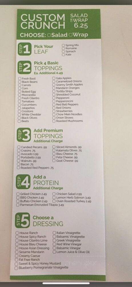 Crunch Bistro - Charlotte, NC menu_pic