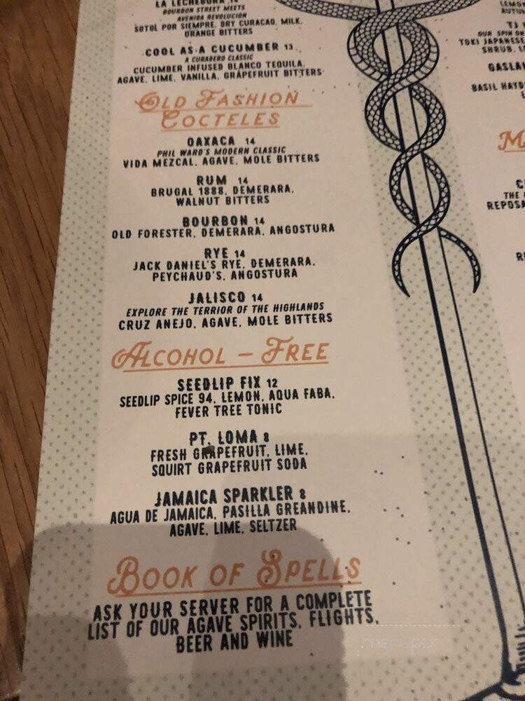 Curadero - San Diego, CA menu_pic