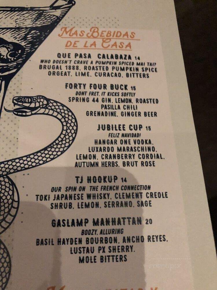 Curadero - San Diego, CA menu_pic