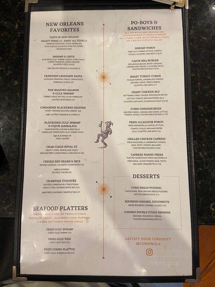 Curio - New Orleans, LA menu_pic