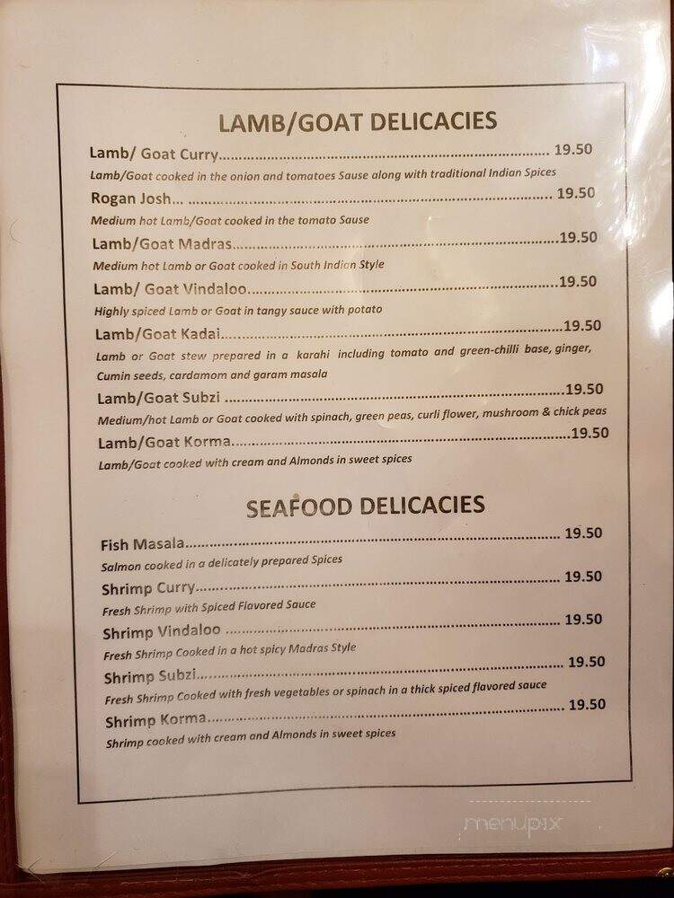 Curry India - New York, NY menu_pic