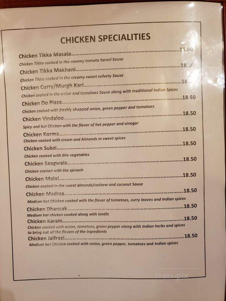 Curry India - New York, NY menu_pic