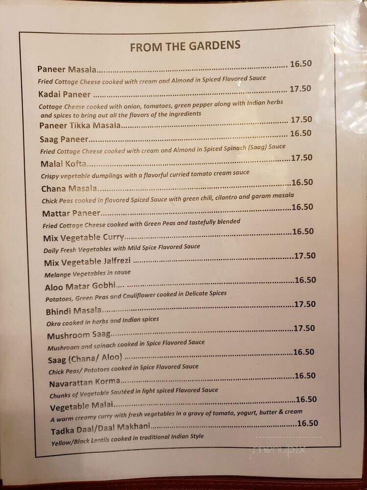 Curry India - New York, NY menu_pic