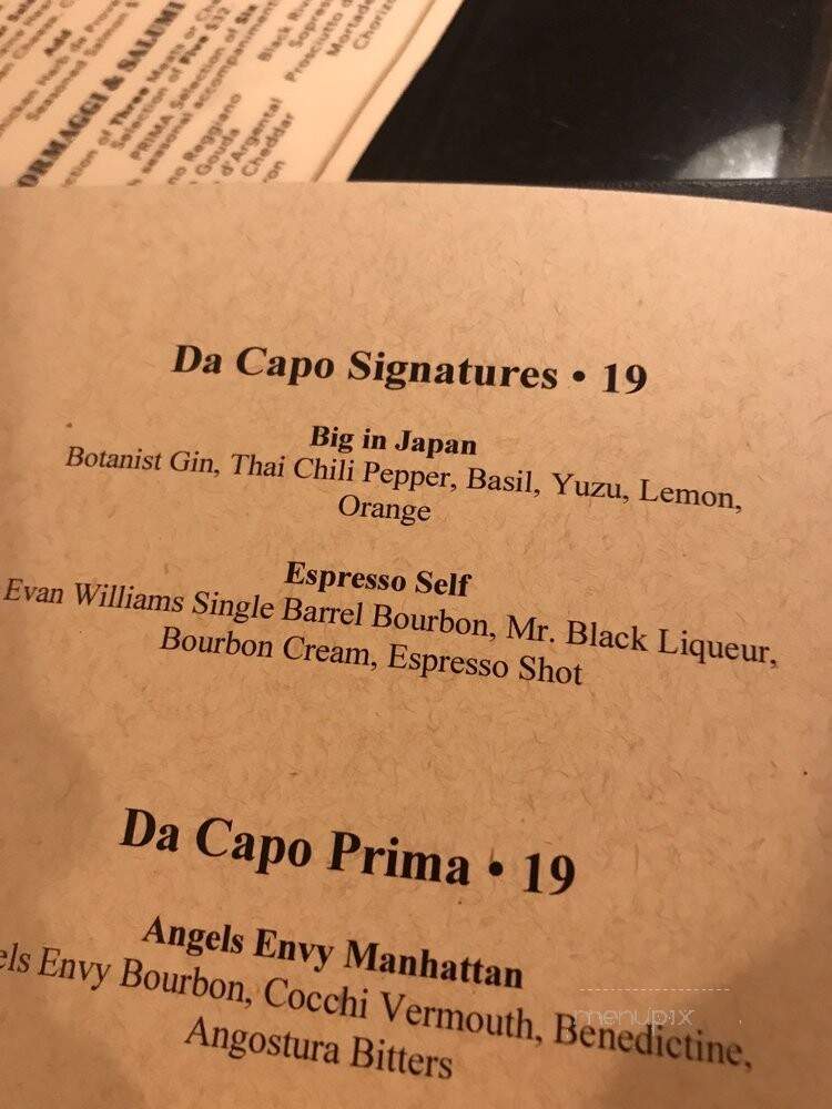 Da Capo - New York, NY menu_pic