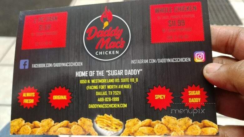 Daddy Mac's Chicken - Dallas, TX menu_pic