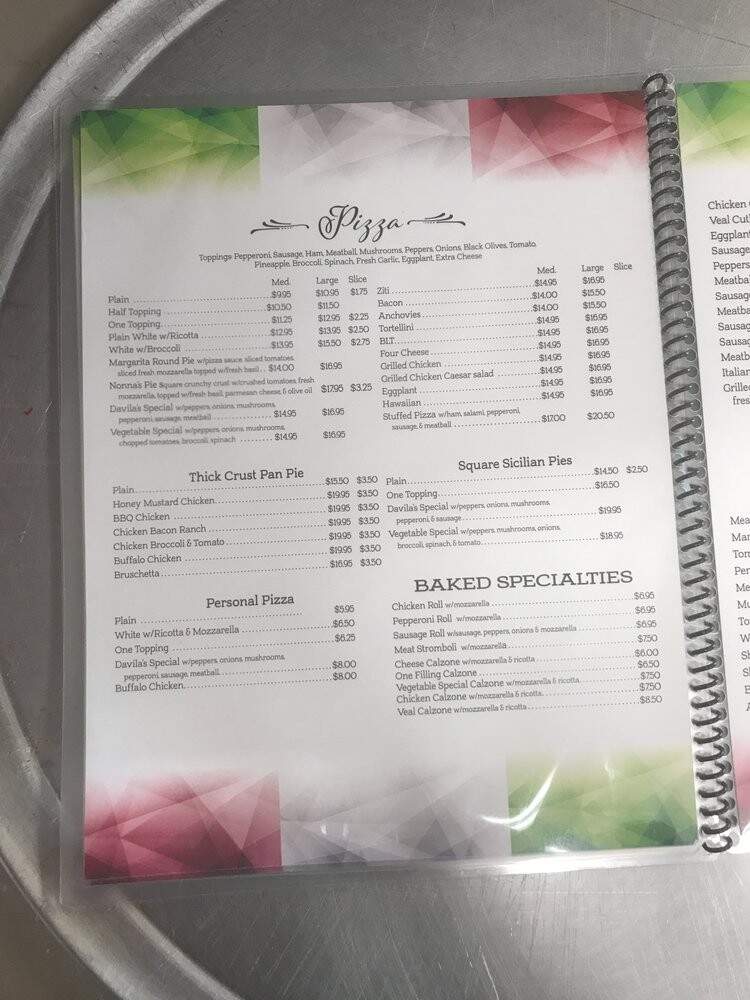 Davila's Pizza and Restaurant - Hackettstown, NJ menu_pic