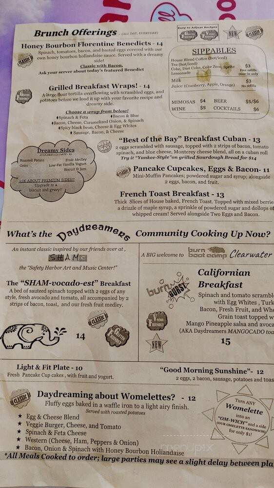 Daydreamers - Safety Harbor, FL menu_pic