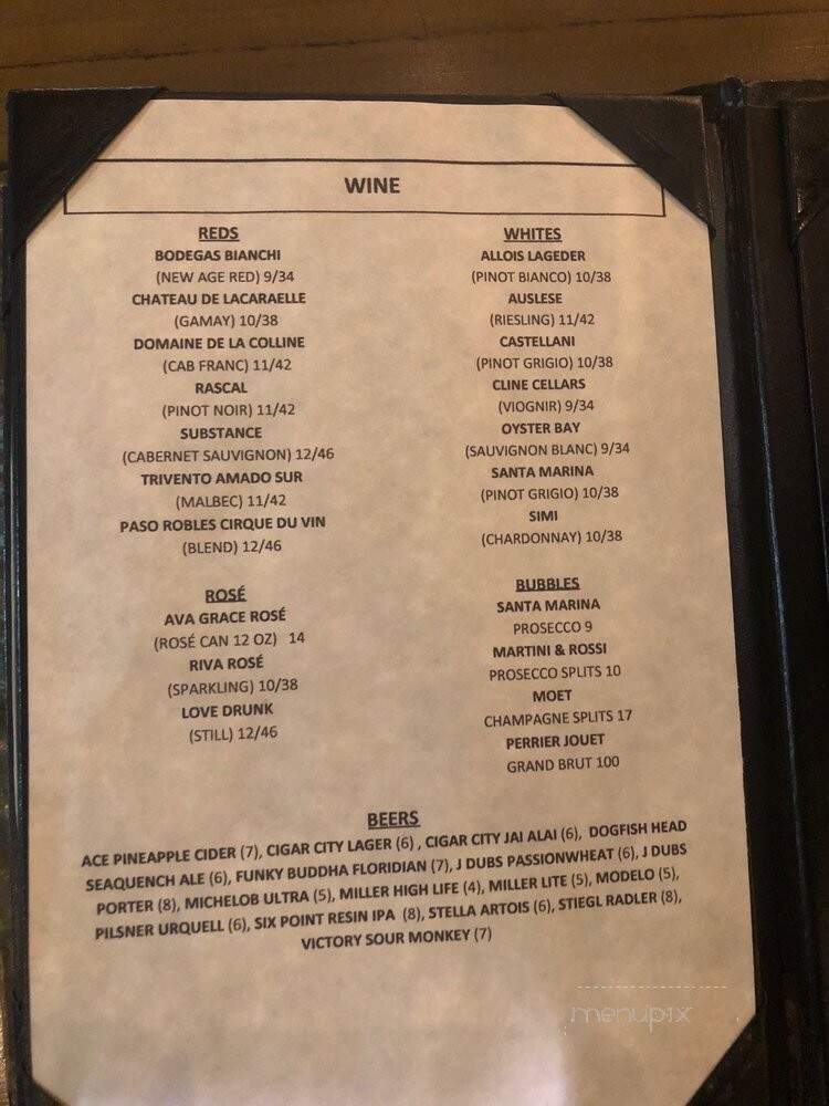 Death or Glory Bar - Delray Beach, FL menu_pic
