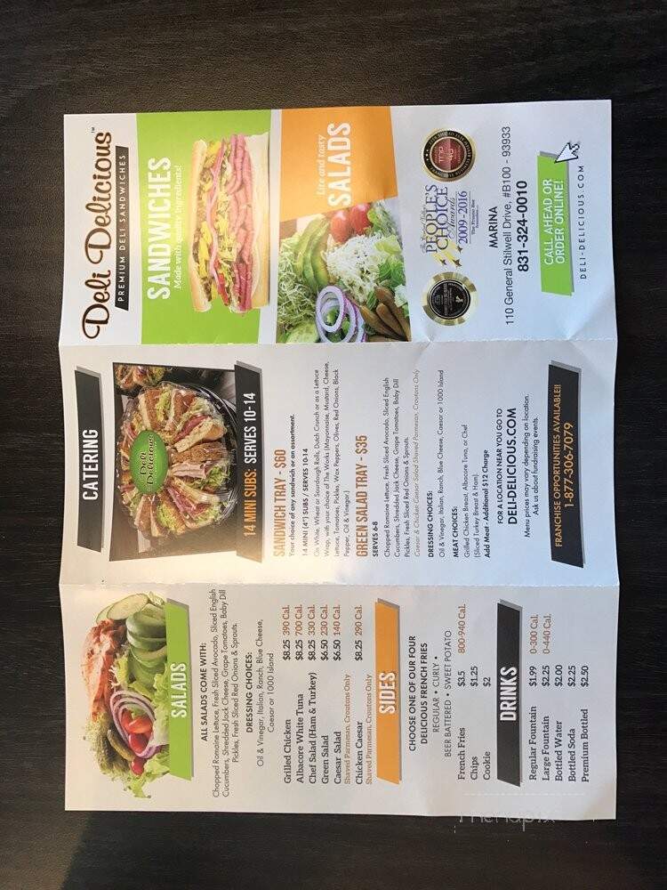 Deli Delicious - Marina, CA menu_pic