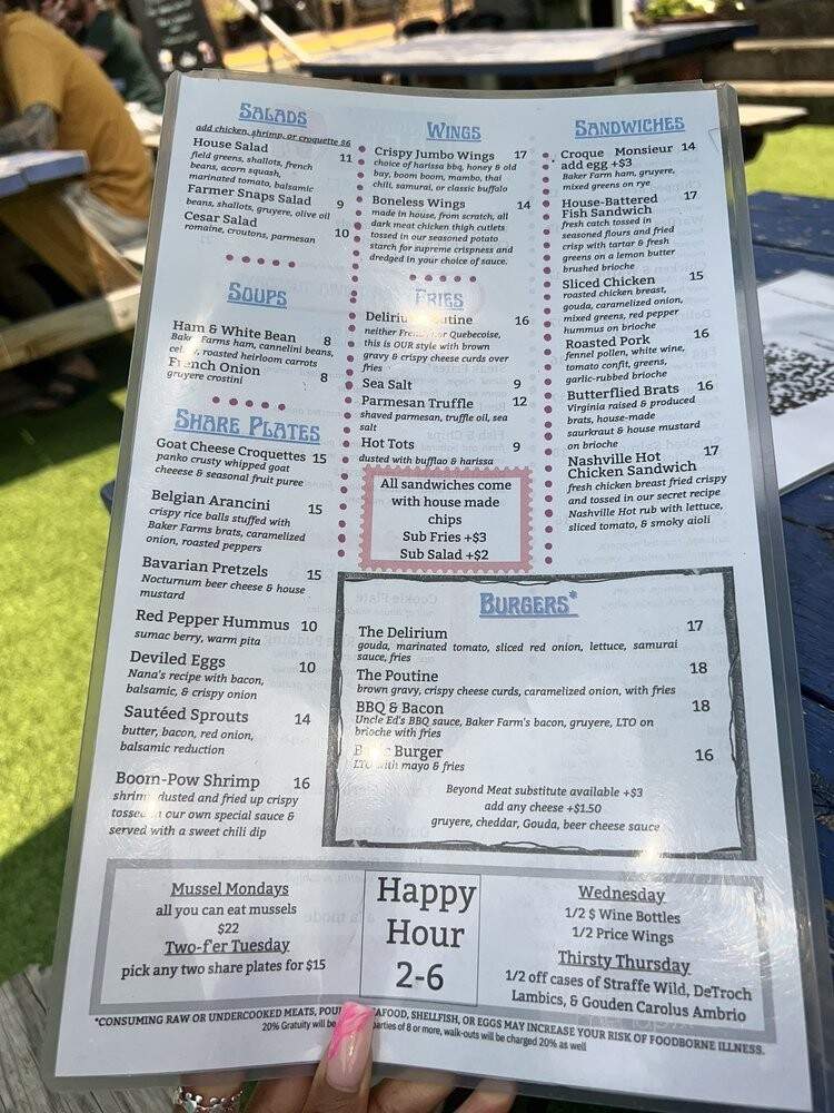 Delirium Cafe USA - Leesburg, VA menu_pic