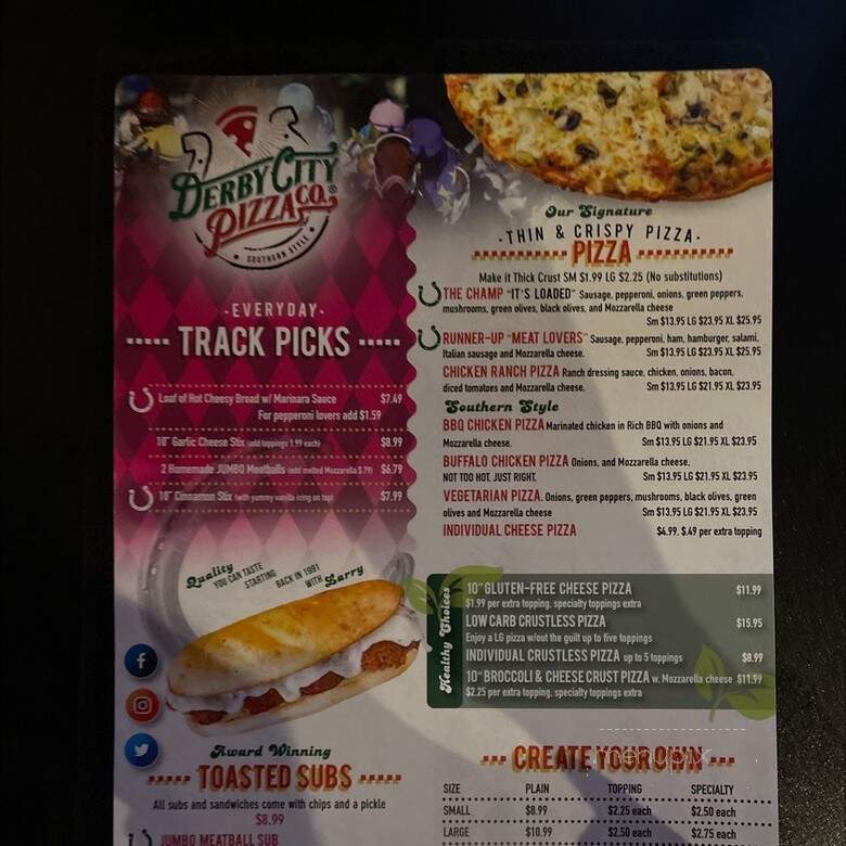 Derby City Pizza - Mount Washington, KY menu_pic