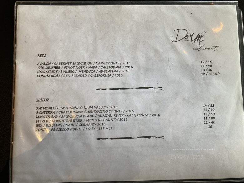 Derm Restaurant - San Francisco, CA menu_pic