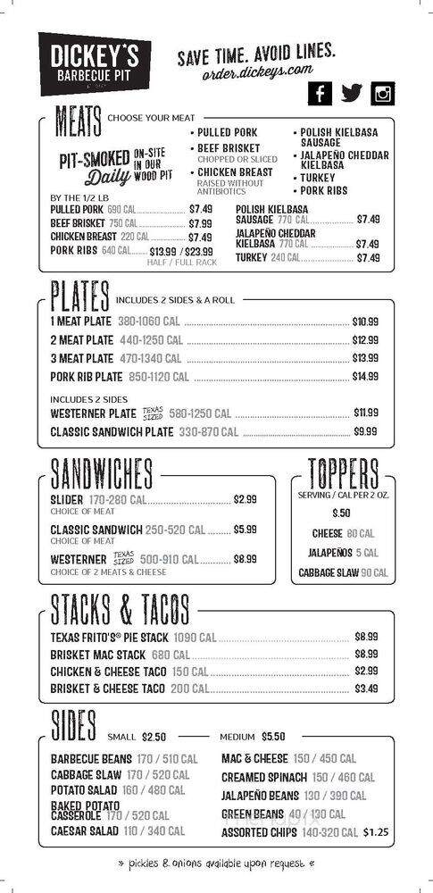 Dickey's Barbecue Pit - Cary, NC menu_pic