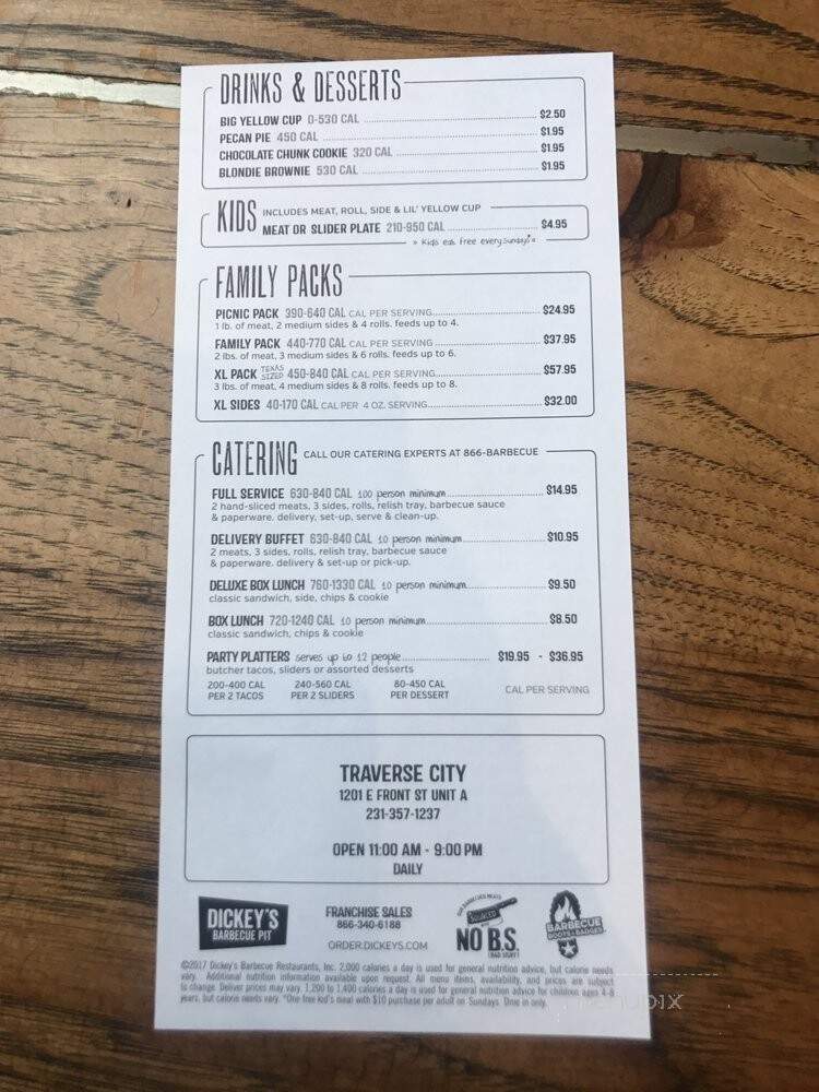 Dickey's Barbecue Pit - Traverse City, MI menu_pic