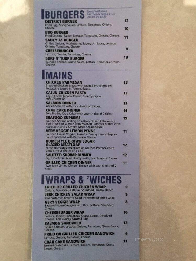 District Bar & Lounge - Harrisburg, PA menu_pic