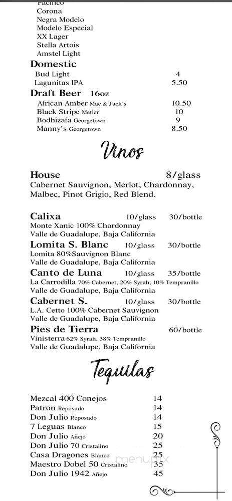 D' La Santa - Seattle, WA menu_pic