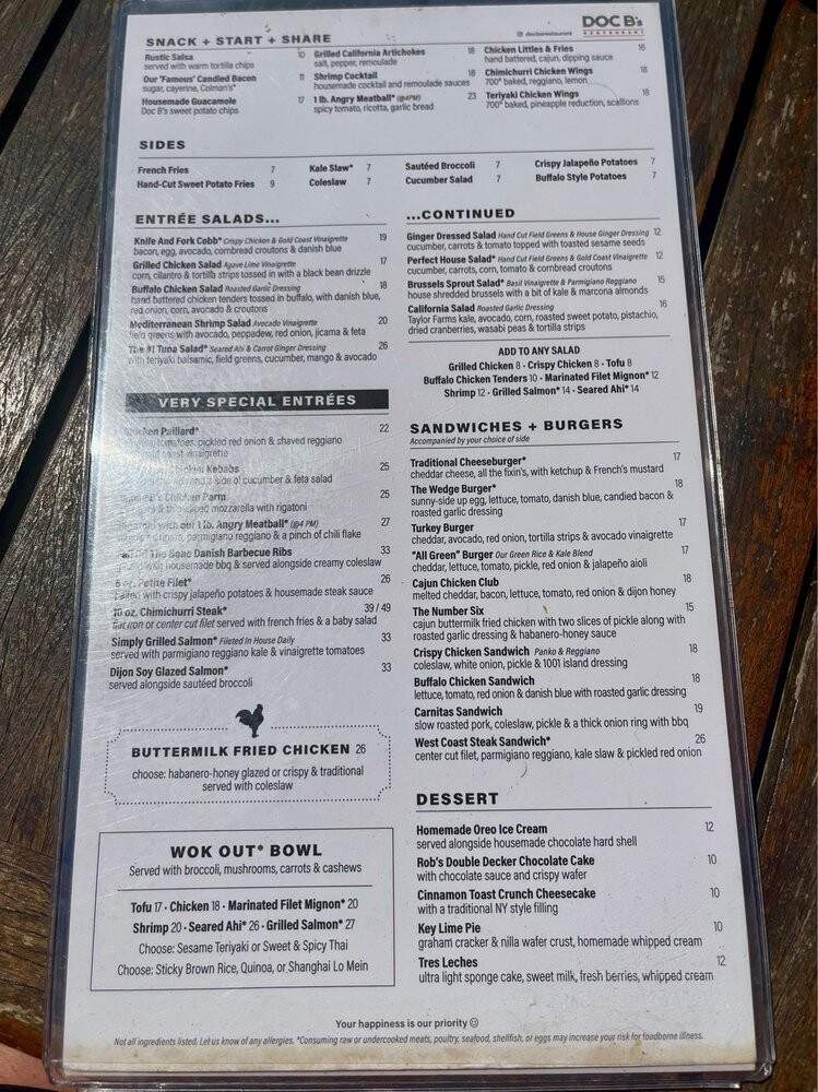 Doc B's Fresh Kitchen - Fort Lauderdale, FL menu_pic