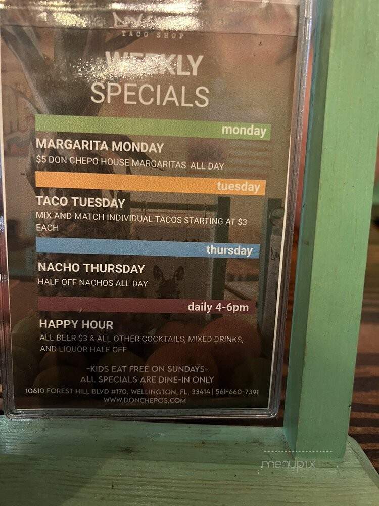 Don Chepos Taco Shop - Wellington, FL menu_pic