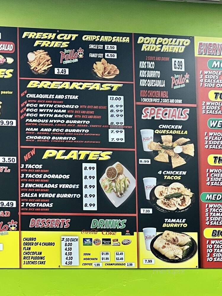 Don Pollo Mexican Grill - West Valley City, UT menu_pic