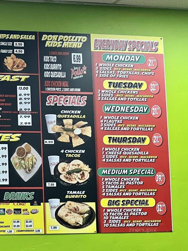 Don Pollo Mexican Grill - West Valley City, UT menu_pic